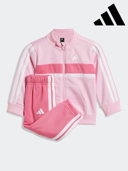 adidas Pink Essentials Tiberio 3 Stripes Tracksuit (AH5228) | £33