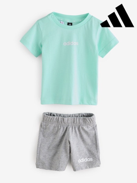 adidas Green Essentials 100% Cotton Shorts T-Shirt Set (AH5326) | £20