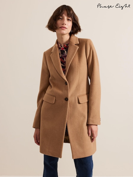 Phase Eight Brown Lydia Wool Coat (AH5569) | £199