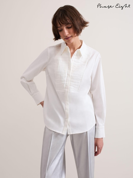 Phase Eight Cream Tiana Tuxedo Shirt (AH5576) | £85