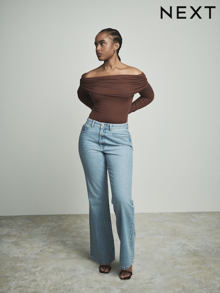 Bleach Hourglass Relaxed Bootcut 100% Cotton Jeans (AH5585) | £34