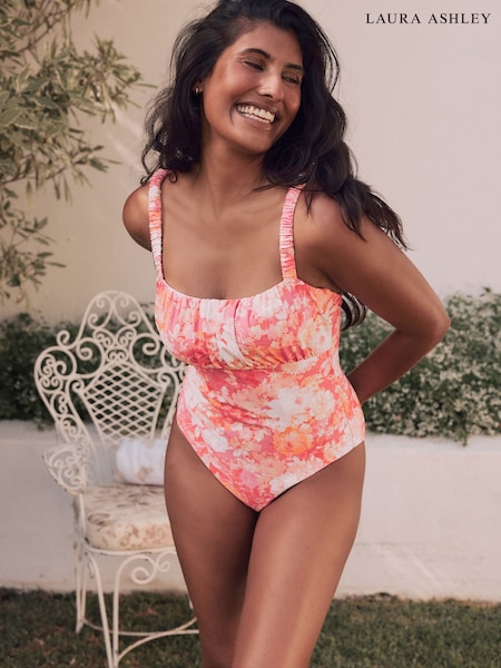 Laura Ashley Coral Pink Mathilde Tummy Control Swimsuit (AH5660) | £55