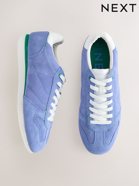 Blue Forever Comfort® Leather Round Toe Retro Chunky Lace Up Trainers (AH5696) | £52