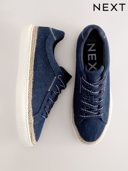 Navy Forever Comfort® Chunky Lace-Up Espadrilles Trainers (AH5706) | £42