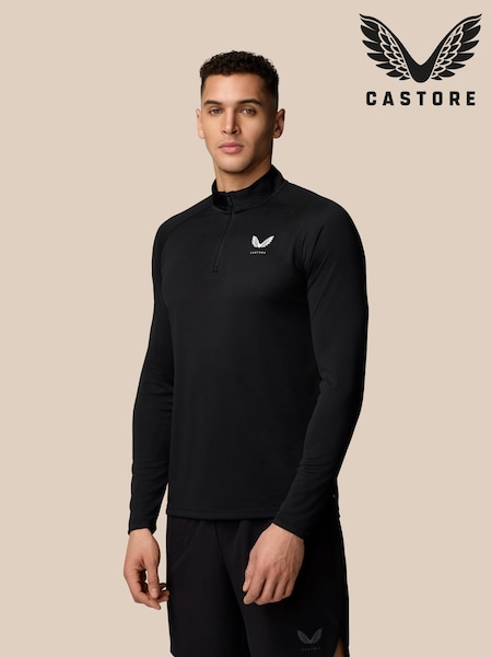 Castore Black 1/4 Zip Long Sleeve Top (AH5792) | £42