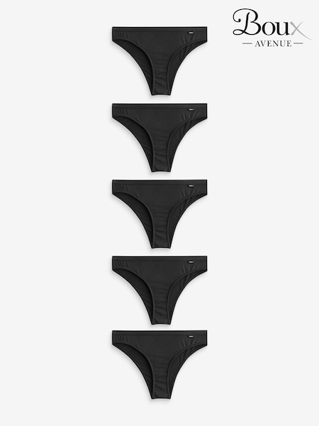 Boux Avenue Microfibre Josie Black Briefs 5 Pack (AH5848) | £30