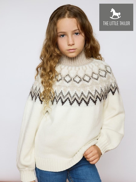 The Little Tailor Kids Diamond Fairisle Pattern Knitted Christmas Jumper (AH6065) | £21