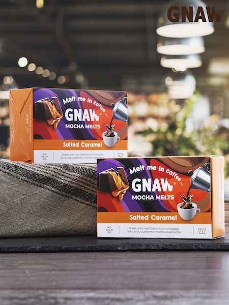 Gnaw 2 Pack Orange Salted Caramel Hazelnut Praline Chocolate Mocha Melts (AH6417) | £24