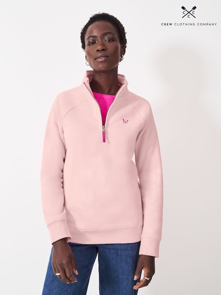 Crew Clothing Company Pink Half Zip Sweatshirt (AH6608) | £59