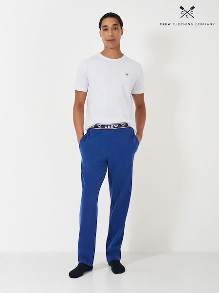 Crew Clothing Company Blue Elasticated 100% Cotton Trousers (AH6614) | £39