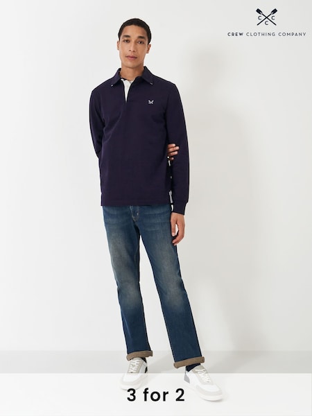 Crew Clothing Company Blue Classic Rugby 100% Cotton Shirt (AH6652) | £55