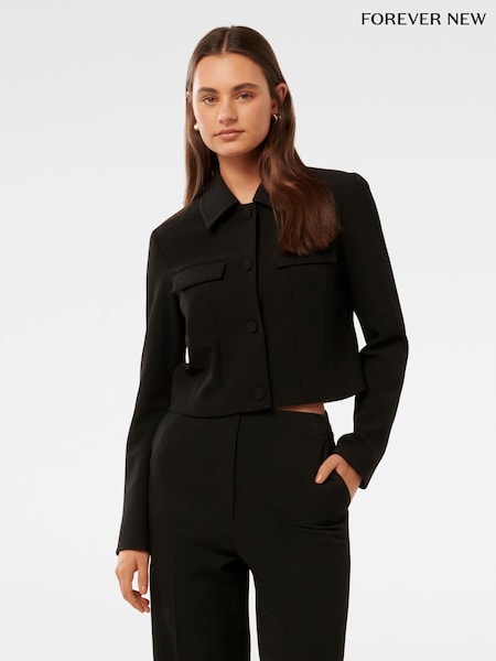 Forever New Black Alex Top Collar Jacket (AH6733) | £80