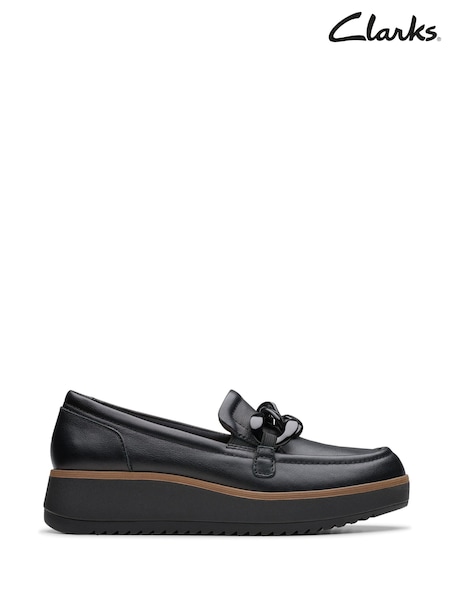 Clarks Black Leather Zylah May Shoes (AH6849) | £65