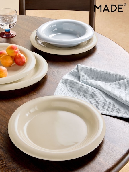 MADE.COM Set of 4 Cream Quell Set of 4 Dinner Plates (AH6898) | £30