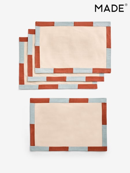 MADE.COM Set of 4 Blue/Orange Willa Placemats (AH6922) | £30