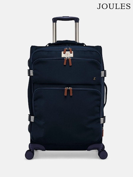 Joules Navy Blue Medium 4 Wheel Soft Suitcase (AH6937) | £179