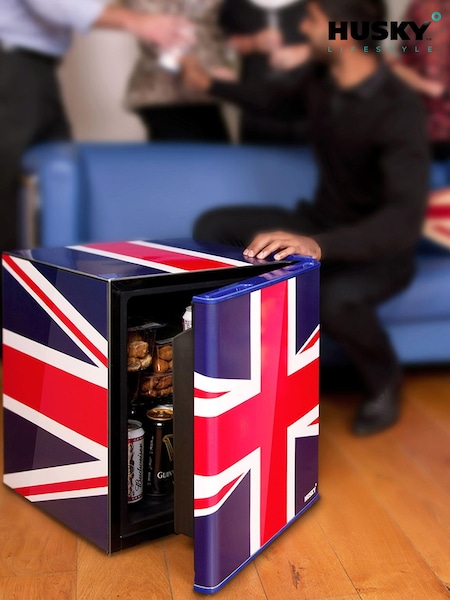 Husky Blue Union Flag Mini Fridge (AH6982) | £250