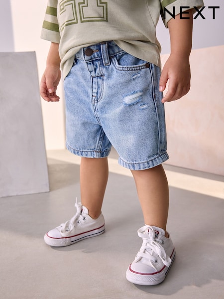 Light Blue Distressed Denim Shorts (3mths-7yrs) (AH6999) | £9 - £11