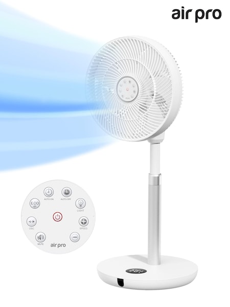 Air Pro White 125 Pedestal Fan With Remote Control and Digital Display (AH7004) | £110