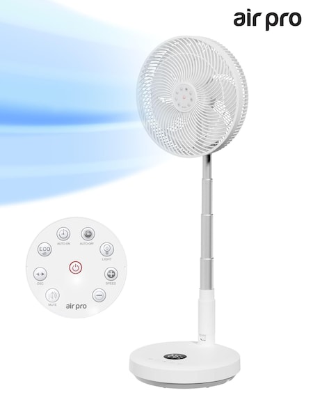 Air Pro White 13.5 Oscillating Pedestal Fan With Remote Control (AH7005) | £120