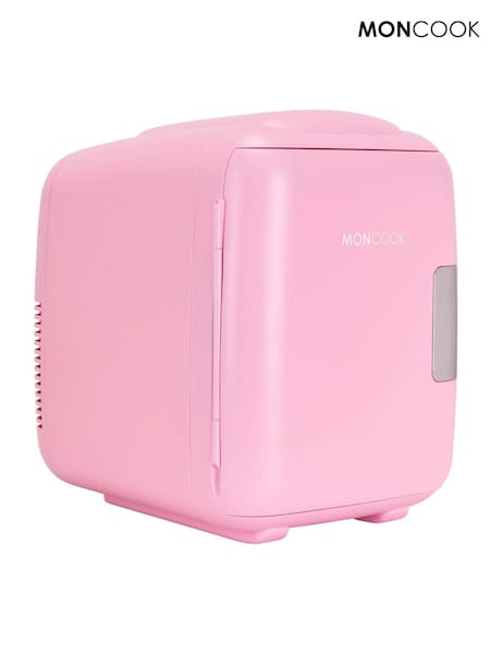 MONCOOK Pink Mono Glass Door Mini Fridge Cooling and Warming Functio 14L (AH7014) | £90