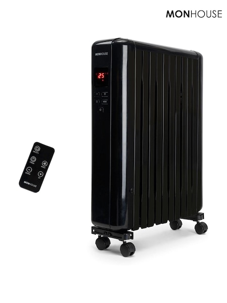 MONHOUSE Black 2500W Digital 10 fins Oil Filled Radiator with LED Display (AH7016) | £90