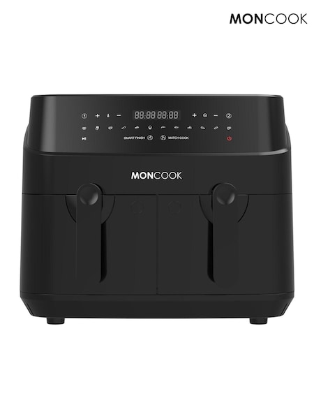 MONCOOK Black 9L Dual Air Fryer Oil Free Cooking with 50 Receipe Book (AH7018) | £140