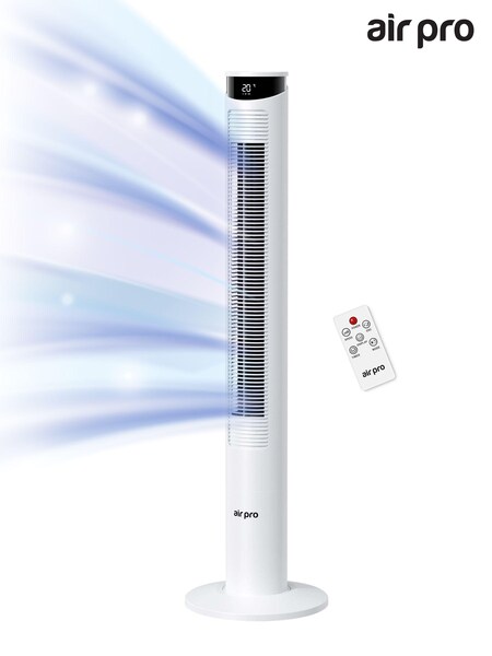 Air Pro White Smart 46 Tower Oscillating Bladeless Fan with Remote (AH7022) | £75