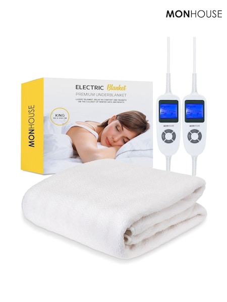 MONHOUSE Beige Premium Queen Soft Fleece Fitted Heated Mattress Cover (AH7025) | £80