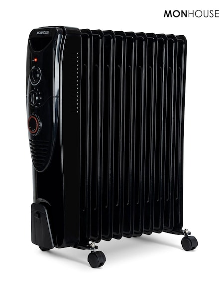 MONHOUSE Black 2500W Digital 11 fins Oil Filled Radiator with LED Display (AH7037) | £90