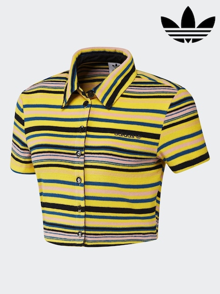 adidas originals Yellow Towel Collar T-Shirt (AH8055) | £38