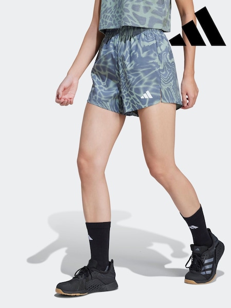 adidas Green Train Essential Minimal All Over Print Shorts (AH8074) | £23