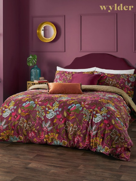 Wylder Cerise Viranai Exotic Floral Duvet Cover Set (AH8182) | £26 - £46