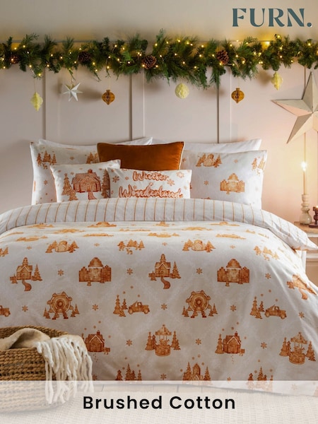 Furn Cloud Dust Gretel Festive Brushed 100% Cotton Duvet Cover Set (AH8183) | £30 - £52