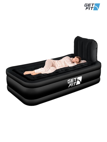 Get Fit Black Premium Air Bed With Headboard and Built In Pump (AH8194) | £90 - £110