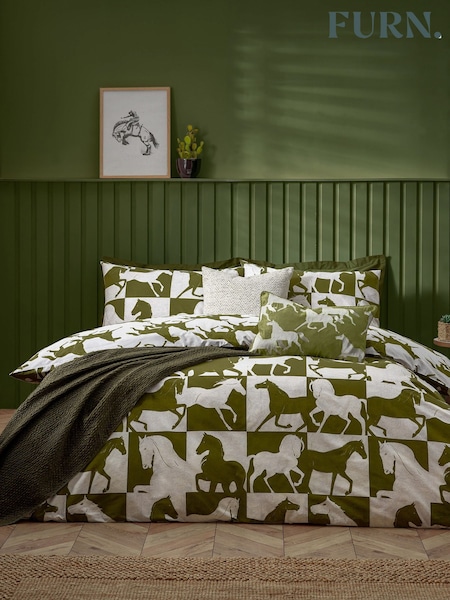 Furn Olive Herve Wild Horse Duvet Cover Set (AH8197) | £19 - £36