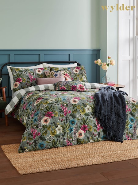 Wylder Petrol Hidcote Manor Floral Duvet Cover Set (AH8201) | £26 - £46