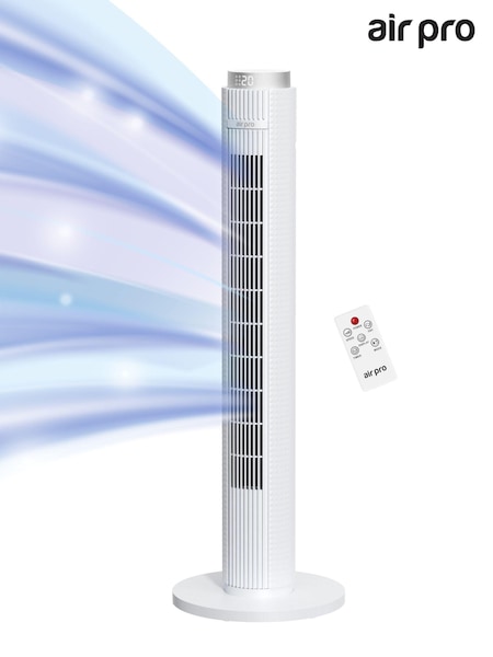 Air Pro White Smart 38 Tower Oscillating Bladeless Fan with Remote (AH8211) | £75