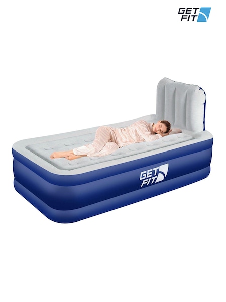 Get Fit Blue Premium Air Bed With Headboard and Built In Pump (AH8217) | £90 - £110