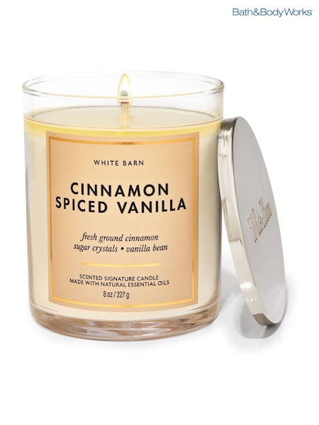 Bath & Body Works Cinnamon Spiced Vanilla Bath & Body Works Single Wick Candle 8 oz / 227 g (AH9055) | £20