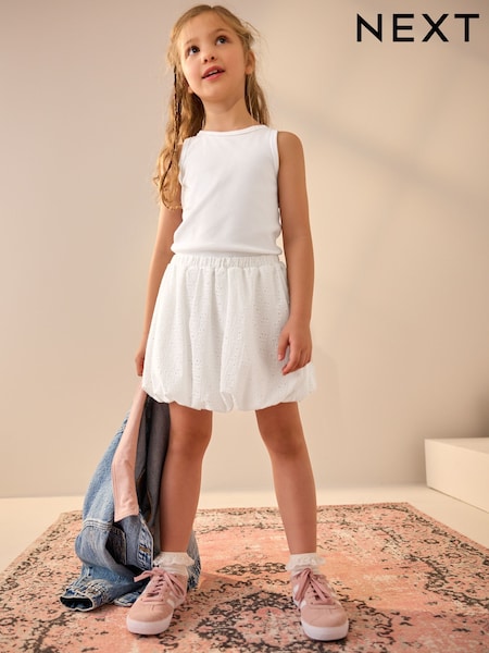 White Broderie Puffball Skirt (3-16yrs) (AH9469) | £12 - £17