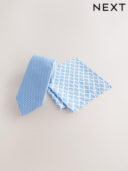 Blue Tie and Pocket Square Set (AH9512) | £16