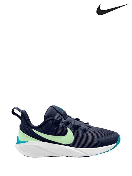 Nike Navy Blue Volt Junior Star Runner 4 Trainers (AH9547) | £35