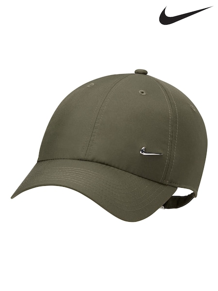 Nike Olive Green Dri-FIT Club Unstructured Metal Swoosh Cap (AH9566) | £23