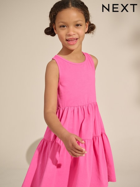 Pink Strappy Summer Dress (3-16yrs) (AH9596) | £9 - £14