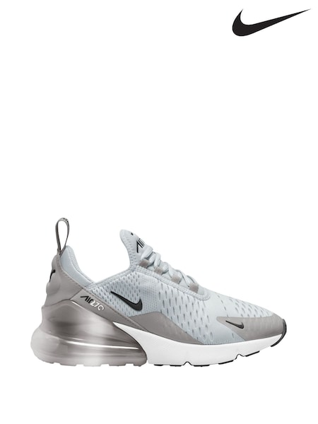 Nike Grey Silver Youth Air Max 270 Trainers (AH9707) | £90