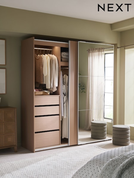 Mid Natural Olena Oak Effect 2m Sliding Wardrobe (AH9772) | £1,450