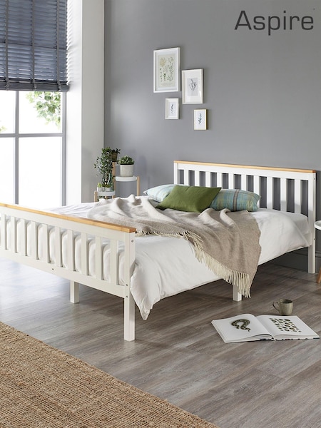 Aspire Furniture White Natural Atlantic Wooden Bed (AH9859) | £113 - £218