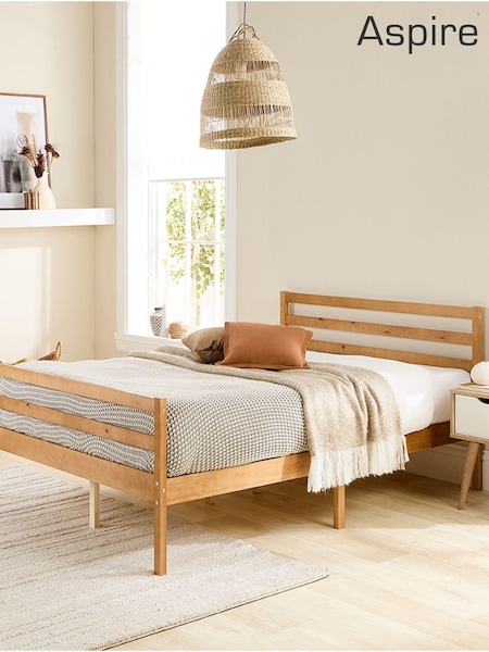 Aspire Furniture Oak Alpine Wooden Bed Frame (AH9868) | £113 - £218