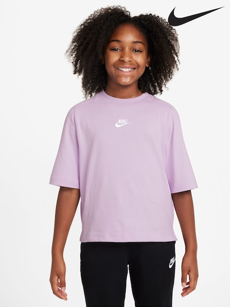 Nike Doll Lilac Sportswear Short Sleeve 100% Cotton Top (AJ0076) | £30